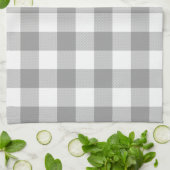 Neutral Gray Buffalo Check Plaid Rustic Farmhouse Geschirrtuch (Gefaltet)