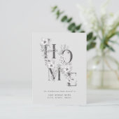 Neutral gray floral Änderung der Adresse Postkarte (Stehend Vorderseite)