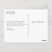 Neutral gray floral Änderung der Adresse Postkarte (Rückseite)