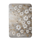 Neutral Gray Gold Taupe Floral Badematte (Vorderseite Vertikal)