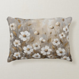 Neutral Gray Gold Taupe Floral Dekokissen