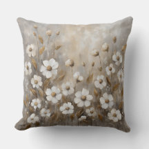 Neutral Gray Gold Taupe Floral