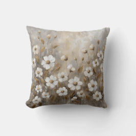 Neutral Gray Gold Taupe Floral Kissen