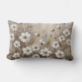 Neutral Gray Gold Taupe Floral Lendenkissen