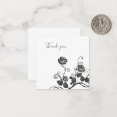 Neutral Gray Rose Danke Karte (Vorderseite/Rückseite Beispiel)