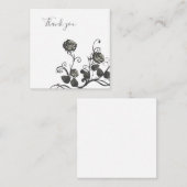 Neutral Gray Rose Danke Karte (Vorne/Hinten)