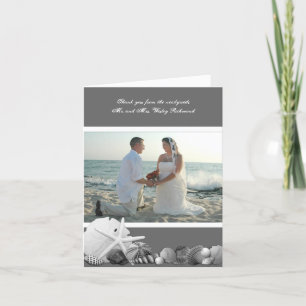 Neutral Gray Seashells Foto Vielen Dank Dankeskarte