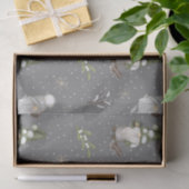 Neutral Gray Snowy Forest Weihnachtsgnomes Muster Seidenpapier (Geschenk)