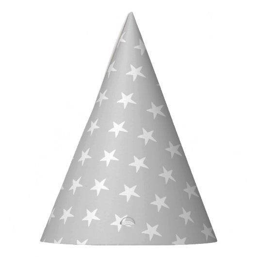 Neutral Gray Star Pattern Kindergeburtstag Partyhütchen (Links)