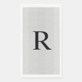 Neutral Gray Textured Mit Monogramm Serviette (Vorderseite)