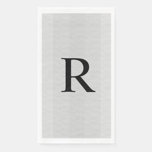 Neutral Gray Textured Mit Monogramm Serviette (Vorderseite)