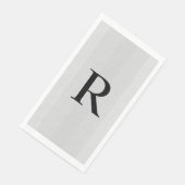 Neutral Gray Textured Mit Monogramm Serviette (Ecke)