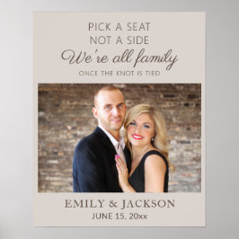 Neutral gray Wählen Sie einen Platz, kein Hochzeit Poster