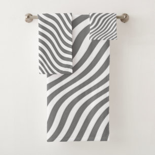 NEUTRAL GRAY ZEBRA STRIPES Geschenk Badhandtuch Set