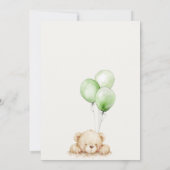 Neutral Green Bearly Wait Balloon Baby Shower Dankeskarte (Rückseite)