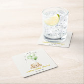 Neutral Green Bearly Wait Balloon Baby Shower Rechteckiger Pappuntersetzer (Vor Ort)