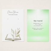 Neutral Green Foliage Book Illustration Card (Vorne & Hinten)