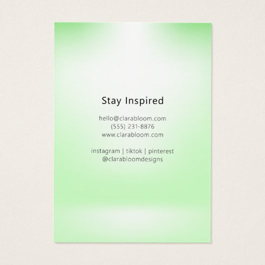 Neutral Green Foliage Book Illustration Card (Rückseite)