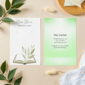Neutral Green Foliage Book Illustration Card