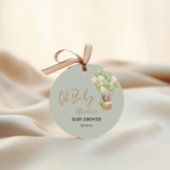 Neutral Green Teddy Bear Oh Baby Balloon Baby Geschenkanhänger