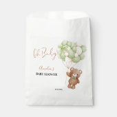 Neutral Green Teddy Bear Oh Baby Balloon Baby Geschenktütchen (Vorderseite)