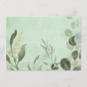 Neutral Greenery Gold Elephant Baby Diaper Raffle Begleitkarte (Rückseite)