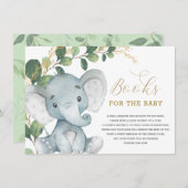 Neutral Greenery Gold Elephant Books for Baby Begleitkarte (Vorne/Hinten)