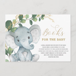 Neutral Greenery Gold Elephant Books for Baby Begleitkarte