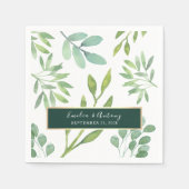 Neutral Greenery Wedding Napkins Serviette (Vorderseite)