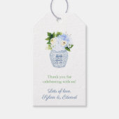 Neutral grüne blaubläuliche Blütendusche Geschenkanhänger (Vorderseite)
