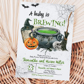 Neutral grüne Halloween-Kinderdusche Einladung