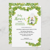 Neutral grüne Lambdusche Einladung (Vorne/Hinten)