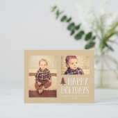 Neutral Happy Holidays Weihnachten 2 Foto Postkart (Stehend Vorderseite)