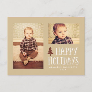 Neutral Happy Holidays Weihnachten 2 Foto Postkart