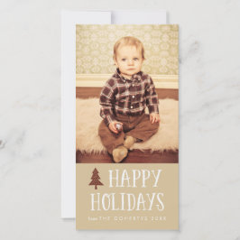 Neutral Happy Holidays Weihnachten 2 Fotokarten