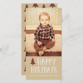 Neutral Happy Holidays Weihnachten 2 Fotokarten (Vorne/Hinten)