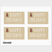 Neutral Happy Holidays Weihnachten Bäume Aufkleber (Blatt)