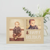 Neutral Happy Holidays Weihnachtsweihnachtskarten Feiertagskarte (Stehend Vorderseite)