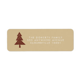 Neutral Happy Holidays Xmas Tree Address Labels