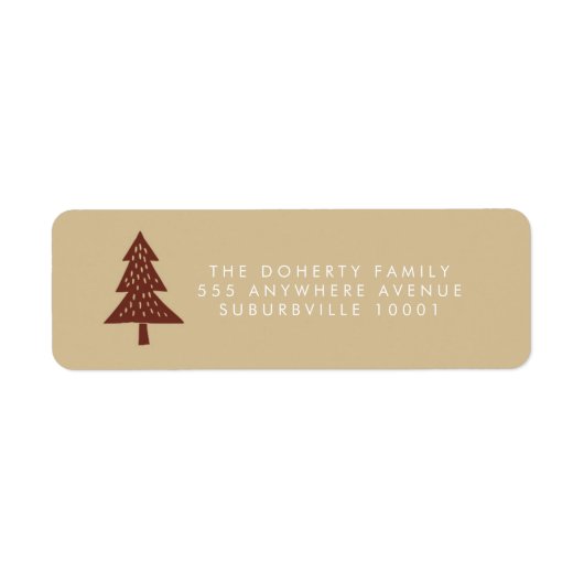 Neutral Happy Holidays Xmas Tree Address Labels (Vorne)