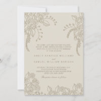 Neutral Henna Hochzeitseinladung