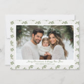 Neutral Holly Berries Weihnachtskarte Feiertagskarte (Vorderseite)