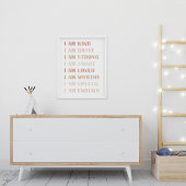 Neutral Ich bin eine nette Affirmation für Mädchen Poster