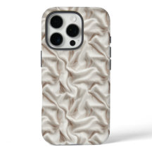 Neutral Ivory Fabric-Look iPhone Tough Case