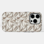 Neutral Ivory Fabric-Look iPhone Tough Case (Rückseite (Horizontal))
