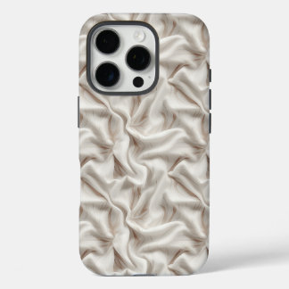Neutral Ivory Fabric-Look iPhone Tough Case 16 Pro Hülle