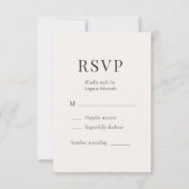 Neutral Ivory Minimalist Wedding RSVP  (Vorderseite)