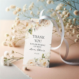 Neutral Ivory Peony Garden Thank You Geschenkanhänger