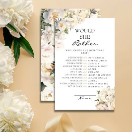 Neutral Ivory Peony Would She Rather Game Card