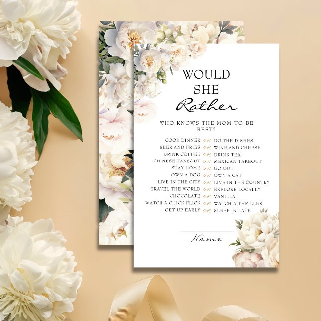 Neutral Ivory Peony Would She Rather Game Card (Von Creator hochgeladen)